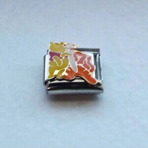 Tigger and Winnie the Pooh enamel 9mm stainless steel Italian charm link new